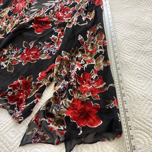 XSCAPE Silk Burnout Velvet Kimono Cardigan Jacket Women Plus Size 20W Long Flowe - Picture 16 of 16